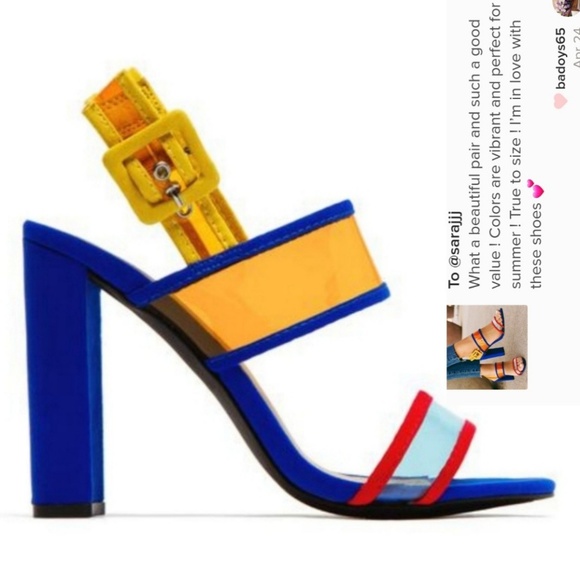 Last Size 6 💕Open Toe Clear PVC Slingback Heel - Picture 7 of 8